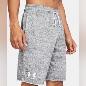 Under Armour Men's Size XL UA Rival Terry Shorts Gray Light Heather